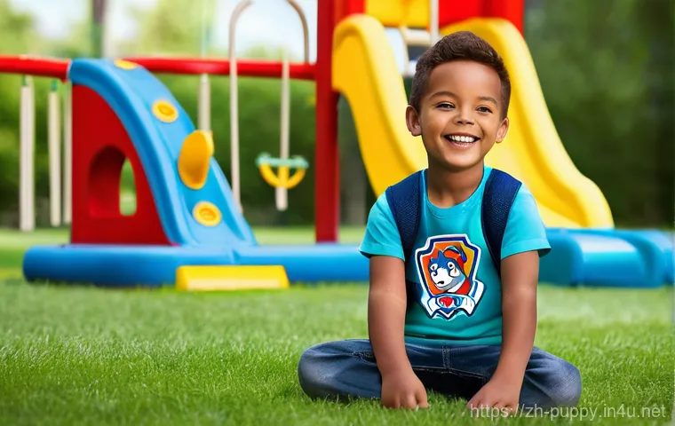 퍼피구조대 커스터마이징 가능 상품 - **Prompt 1: The Young Hero's Proud Moment**
    "A vibrant, high-resolution image of a joyful and de...