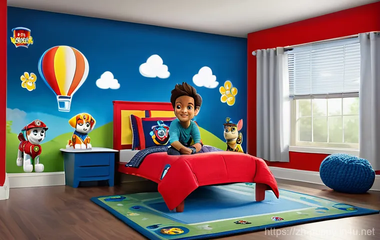 퍼피구조대 커스터마이징 가능 상품 - **Prompt 1: The Young Hero's Proud Moment**
    "A vibrant, high-resolution image of a joyful and de...