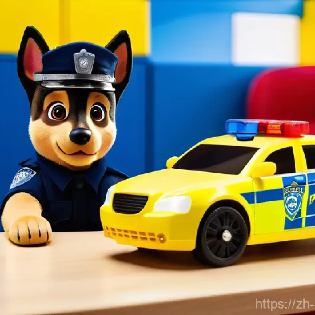 퍼피구조대 캐릭터별 특화 상품 - **Prompt: Chase's Ultimate Police Cruiser in Action**
"A vibrant, highly detailed image of a chi...