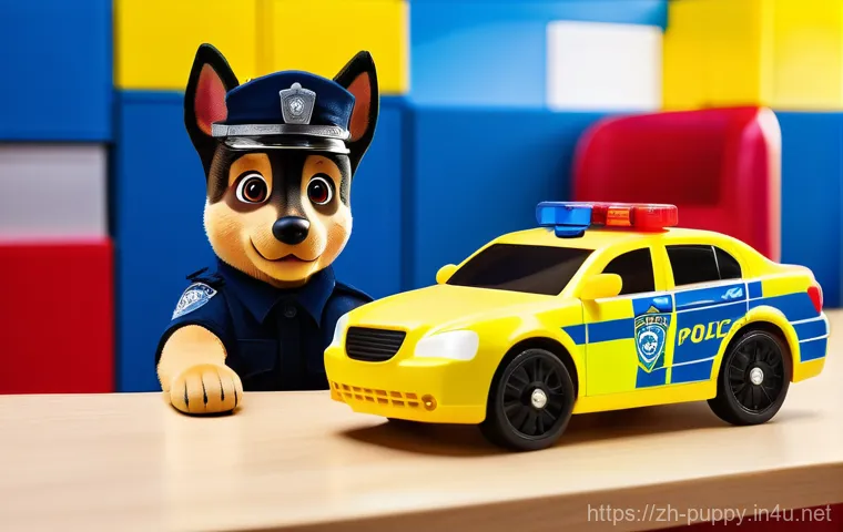 퍼피구조대 캐릭터별 특화 상품 - **Prompt: Chase's Ultimate Police Cruiser in Action**
"A vibrant, highly detailed image of a chi...